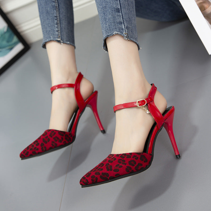 Sexy Leopard Print Color Block Stiletto Heel Women's Shoes