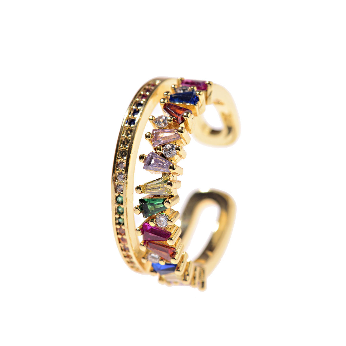 Colorful Zircon Crystal Ring
