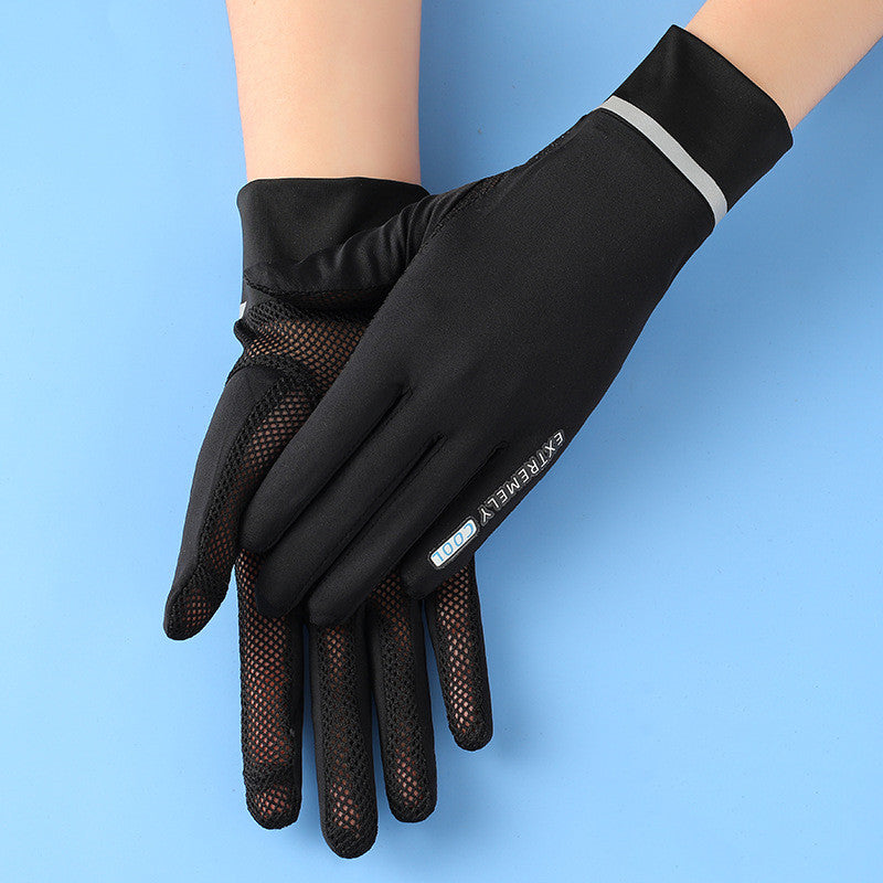 Ladies Ice Silk Gloves Sunscreen Anti-UV Outdoor Thin Style