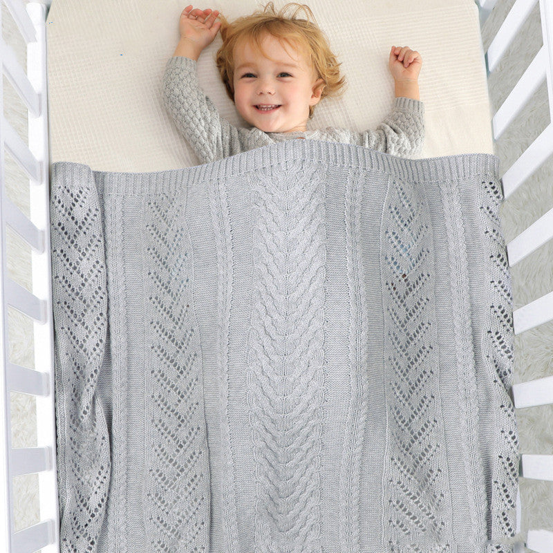 Infant Solid Color Hollow Cotton Quilt Cover Blanket