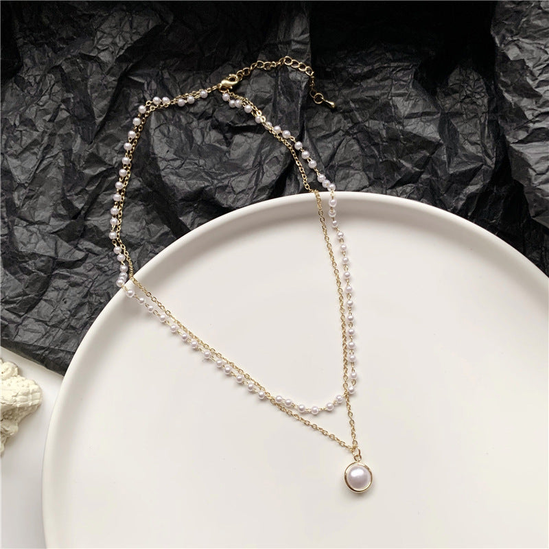 Double-layer Pearl Necklace For  Women