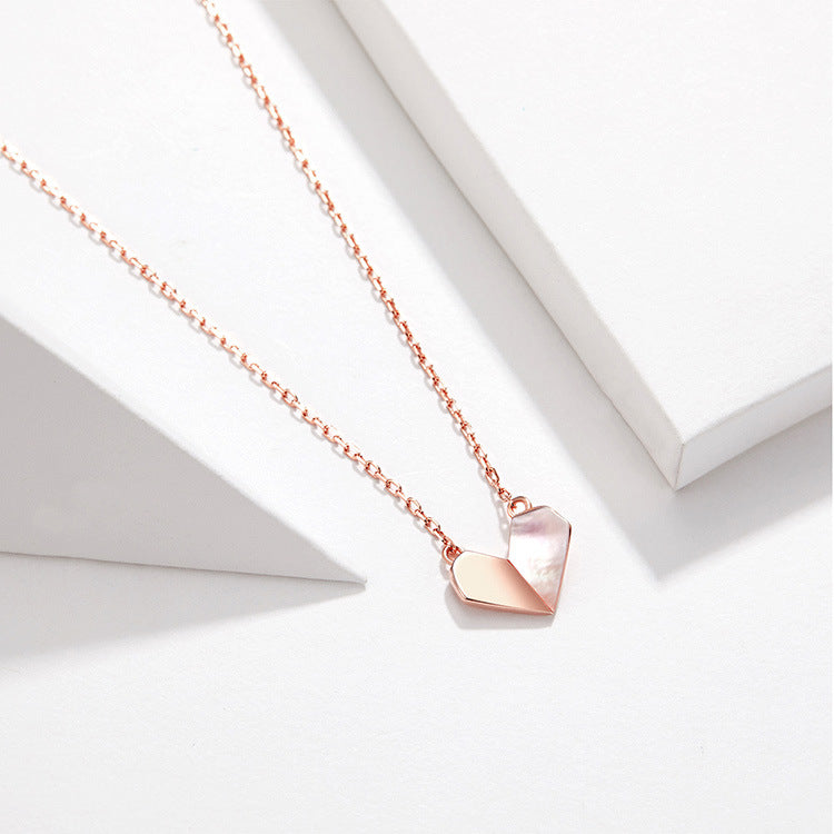 Sterling Silver Rose Gold Heart Necklace