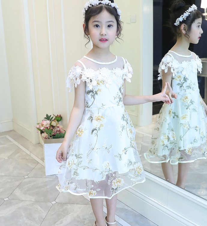 New Korean Girl Flower Dress Dancing Princess