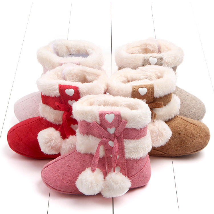 Bow stuffed baby toddler shoes