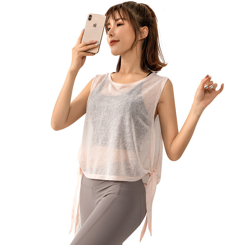 Quick-Drying Top T-Shirt Loose Sleeveless Blouse Breathable Fitness Sports Vest