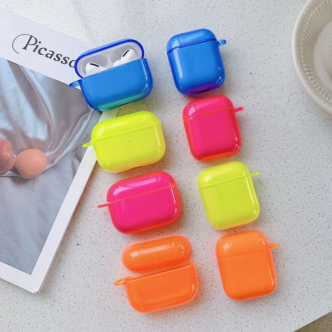 Compatible with Apple, TPU soft shell fluorescent earphone sleeve
