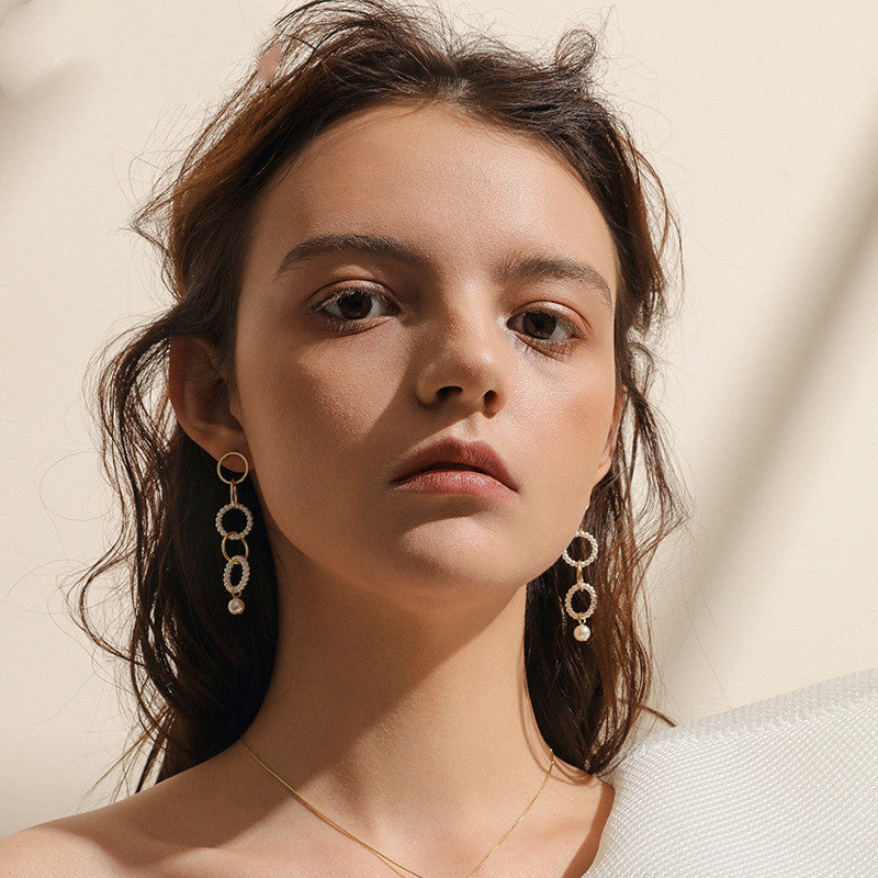 Round face long earrings  for women