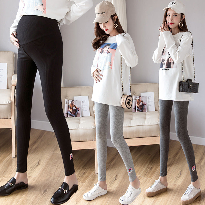 Real Shot Of New Pregnant Women''s Cotton Leggings In Autumn Of