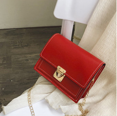Small square women's bag with shoulder chain