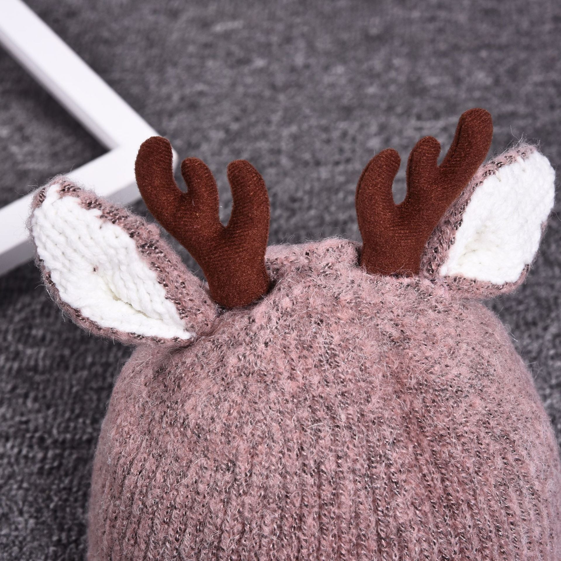Infant Fall And Winter Thick Warm Wool Ball Baby Knit Caps Boys And Girls Wool Hat Deer Ears