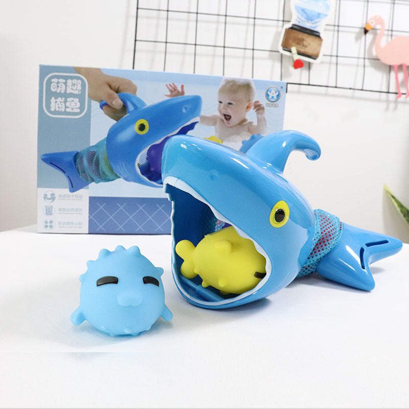 Cartoon Animal Bath Toy Shark Fishing For Small Fish