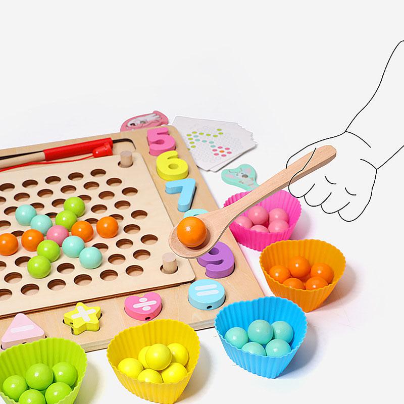 Wooden Children's Multifunctional Fishing Beads Toy