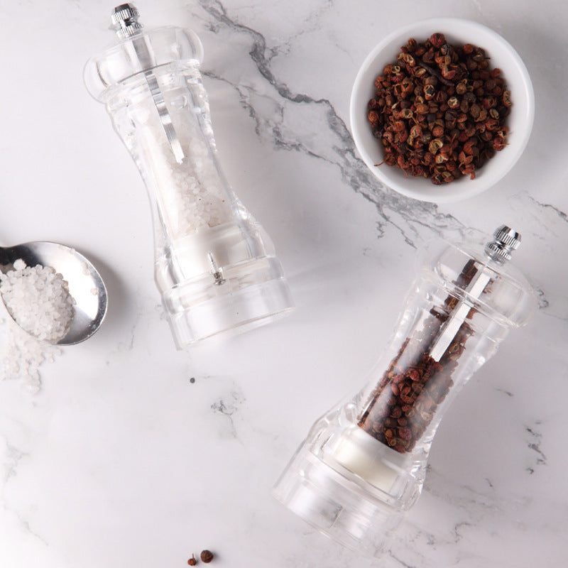 Acrylic Grinder Transparent Manual Pepper Grinder Ceramic Core Multi-purpose Seasoning Bottle