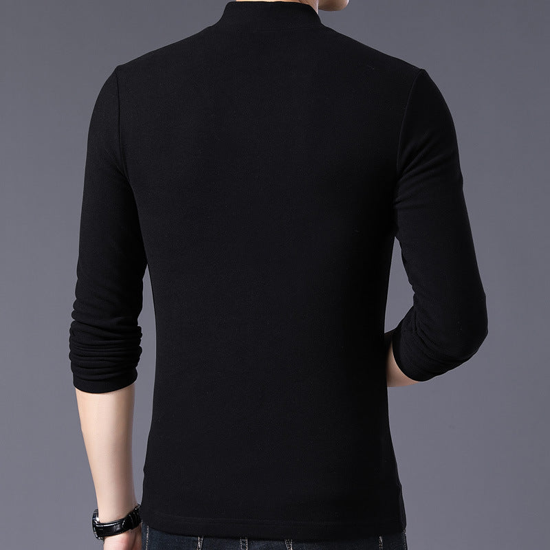 Men's zipper long sleeve T-shirt