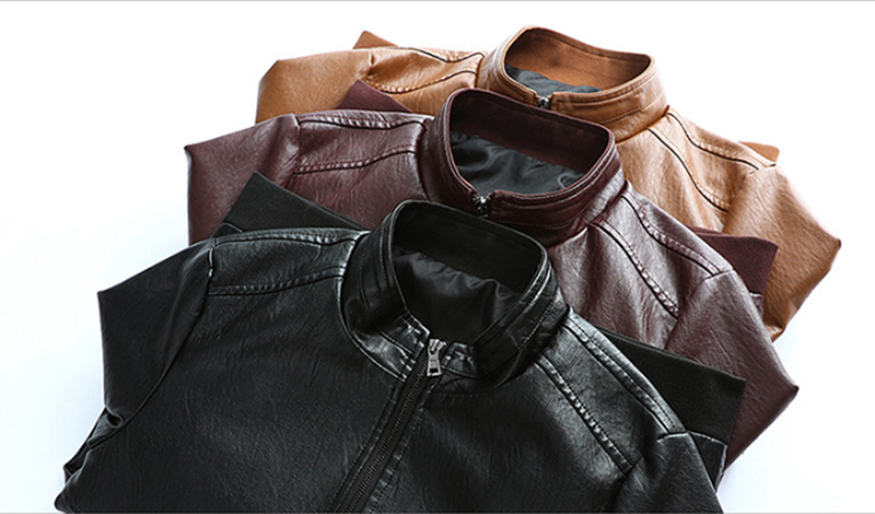 Men's Washed PU Leather Jacket