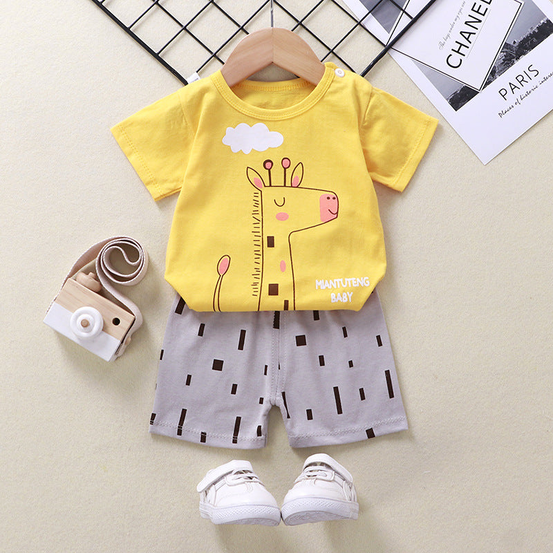 Baby T-shirt shorts cotton two-piece suit