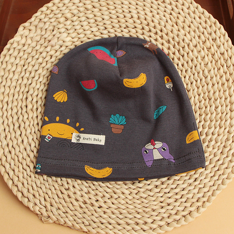 Infant Cotton Printed Warm Ear Protection Hat