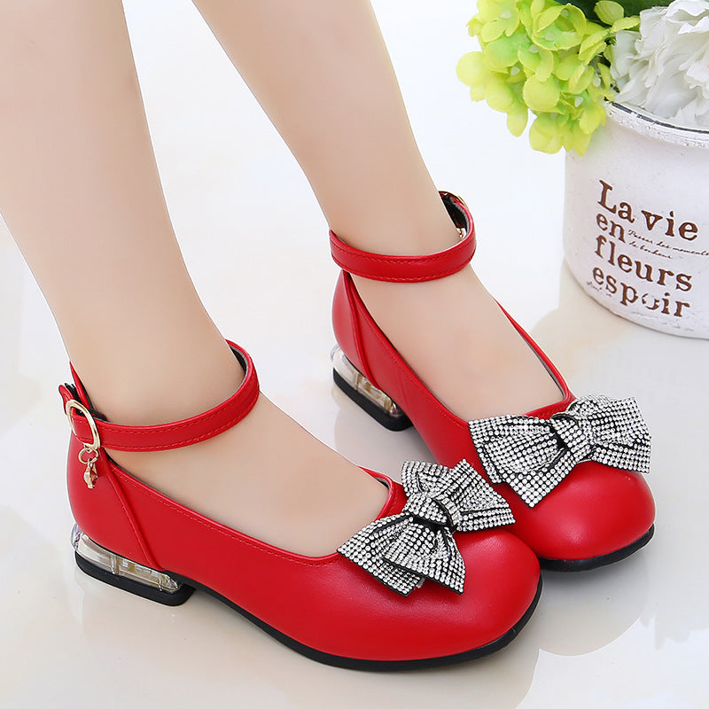 Princess Middle-aged Children's Soft-soled Little Girl Single Shoes