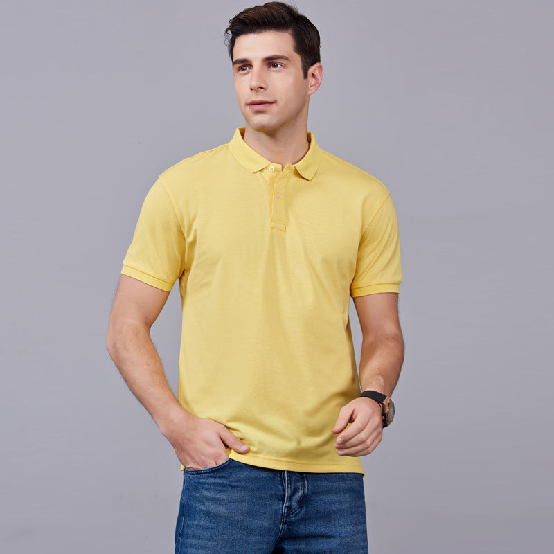 Classic Simple Short Sleeved Polo Shirt With Pique Mesh