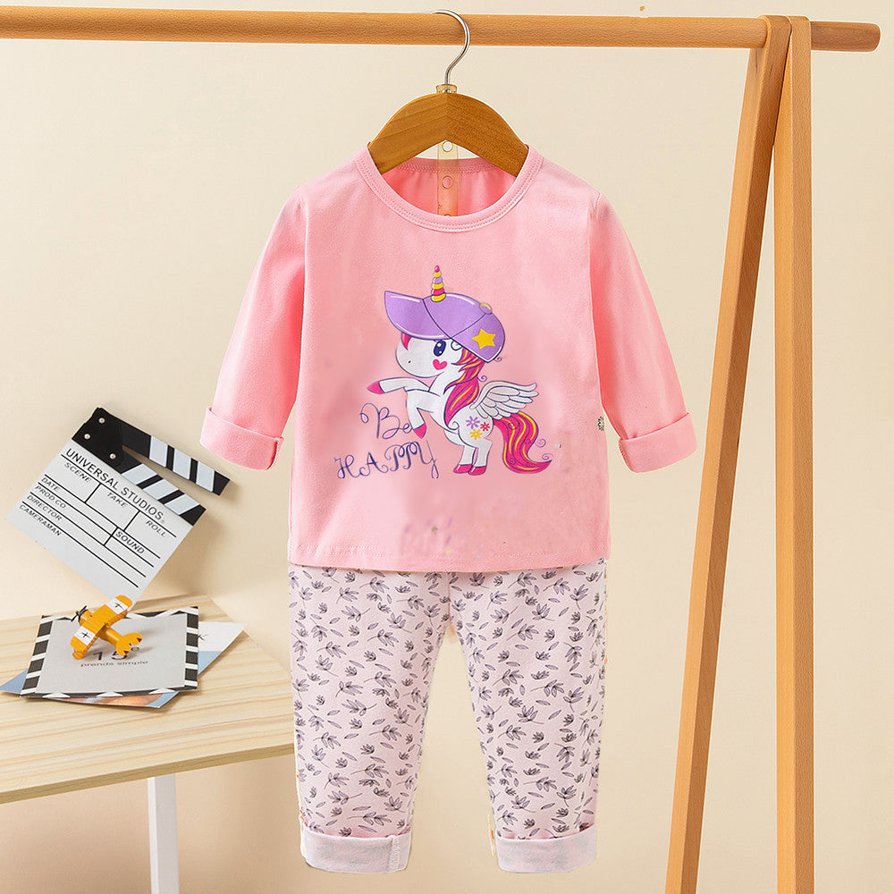 Printed Cute Cartoon Casual Children's Clothing Home Service Suit