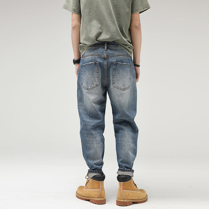 Fashion Retro Men's Casual Loose Straight-leg Jeans