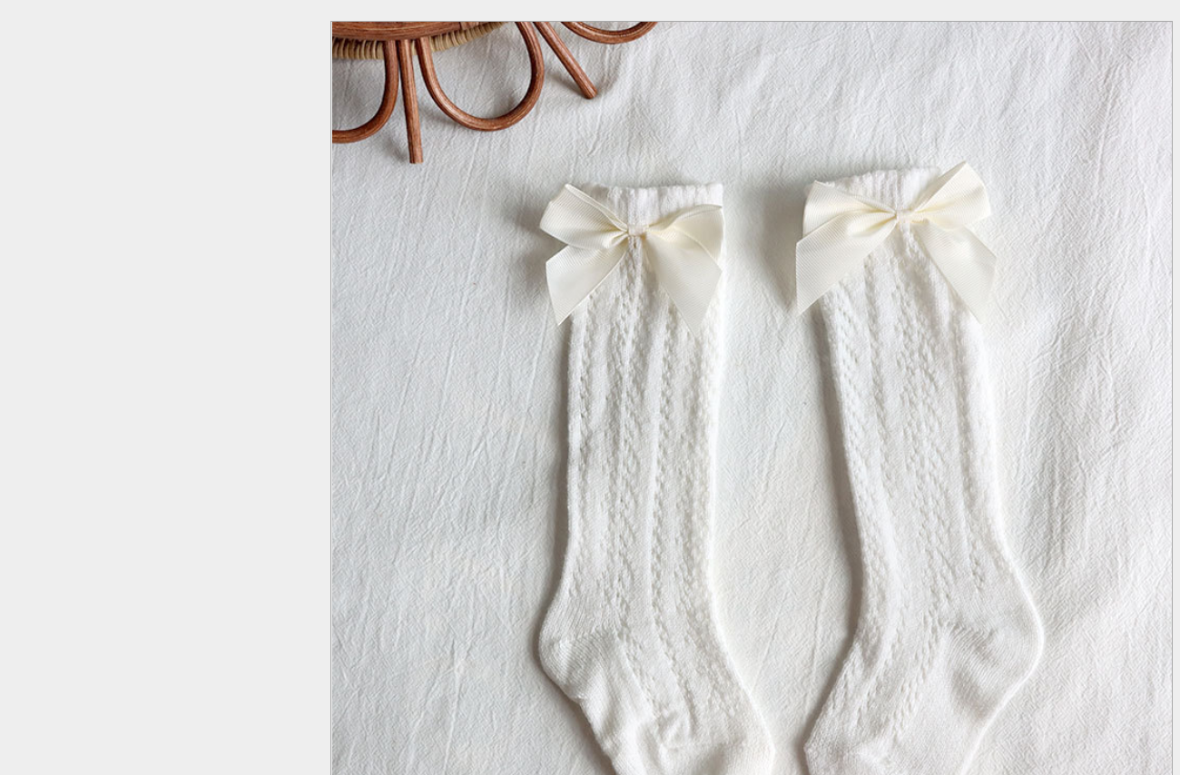 Children's Shifting Mesh Bow-knot Plain Long Stockings