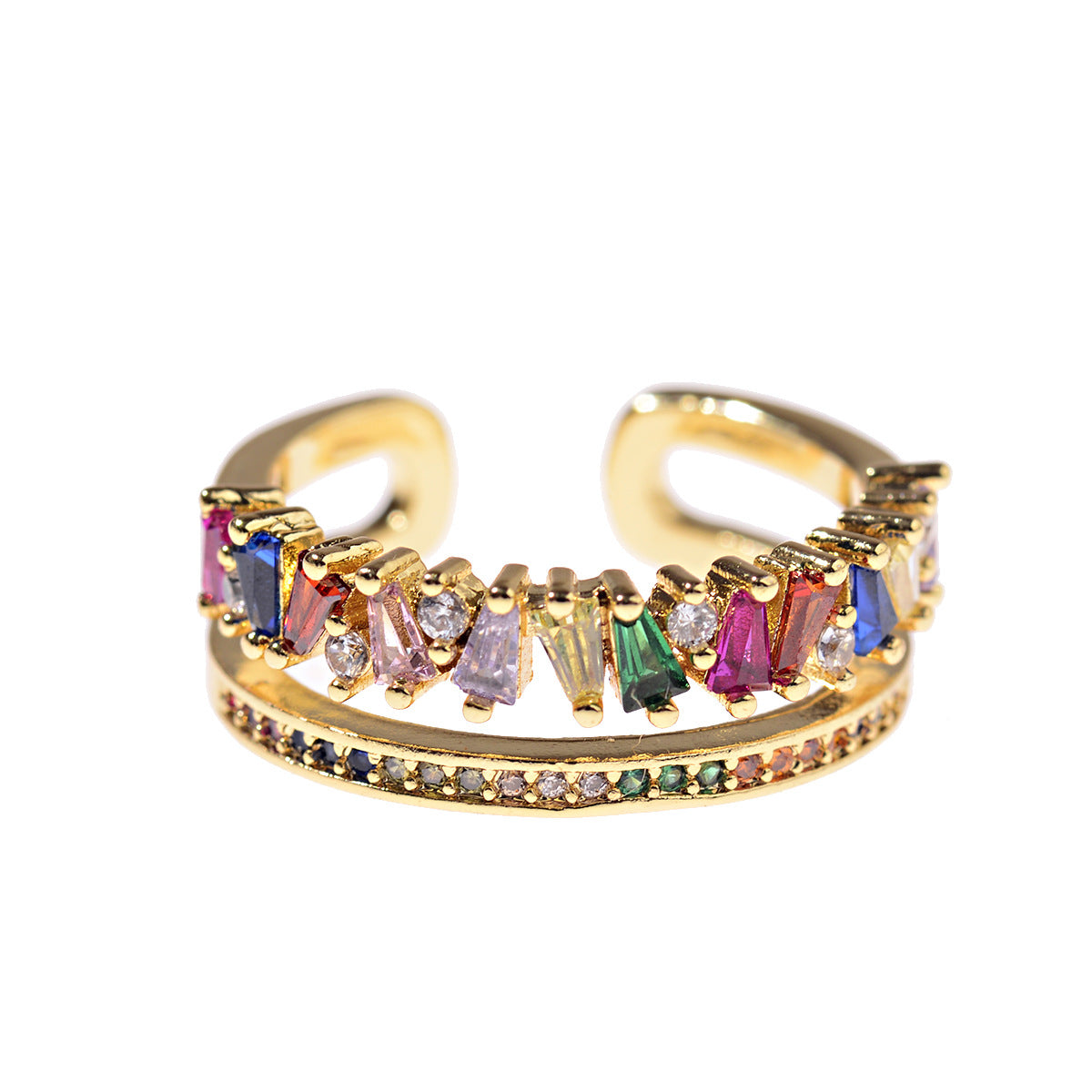 Colorful Zircon Crystal Ring