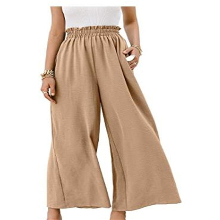 Spring And Autumn Wide Leg Pants Cotton Loose Slim Fit