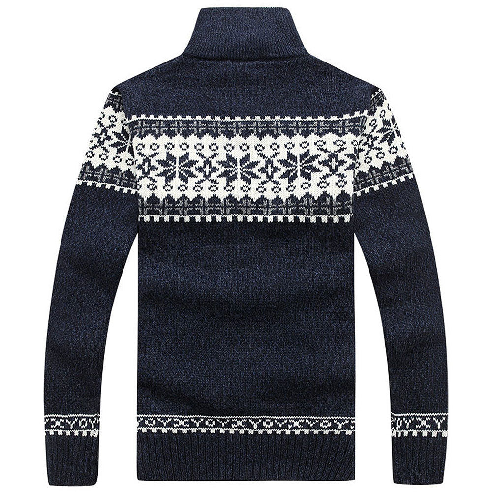 Men's high neck jacquard sweater