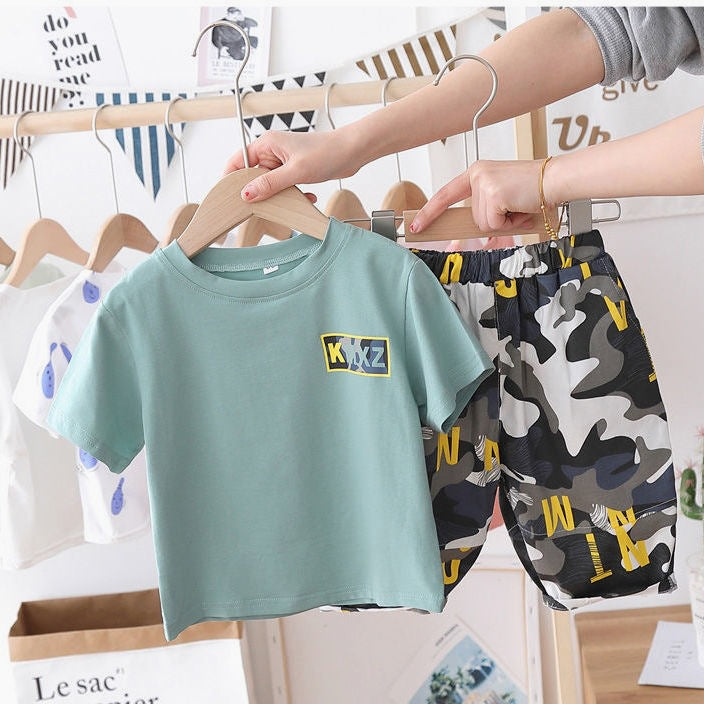 Boys Summer Clothes Thin Suit Children's Clothes Girls Baby Camouflage Shorts Tide