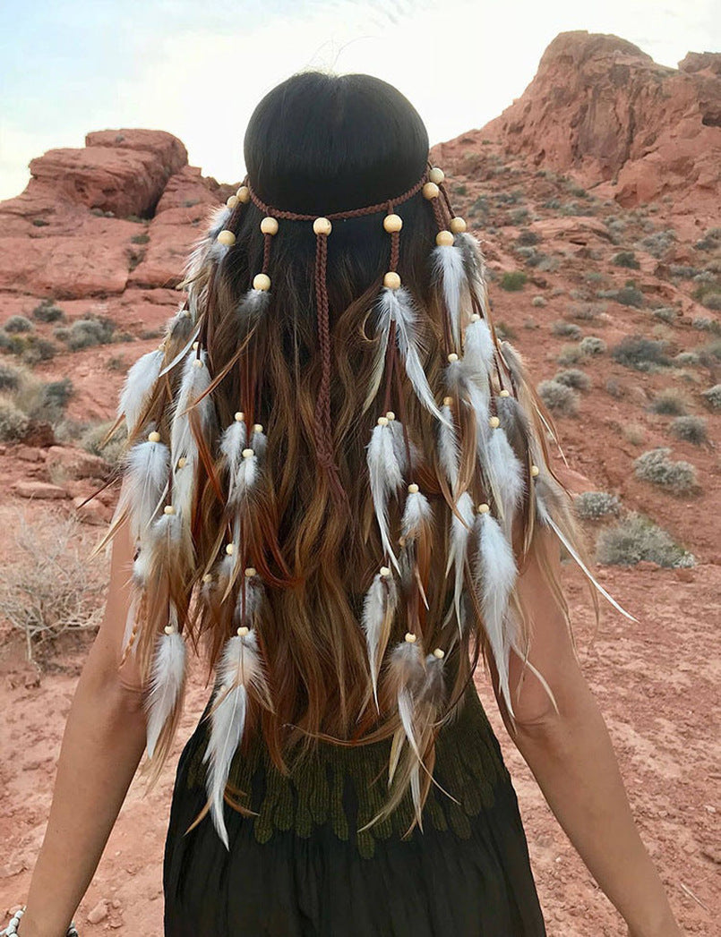 Bohemian Long Feather Headband Feather Hair Accessory