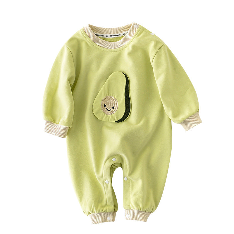 Female Baby Vegetable And Fruit Three-dimensional Embroidery Pullover Jumpsuit