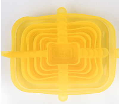 The 6-piece set of multi-functional silicone lid can be stretched to seal the fruit and vegetable lid