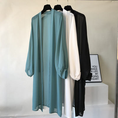 Women's Mid-Length Loose Shawl and Air-Conditioned Cardigan