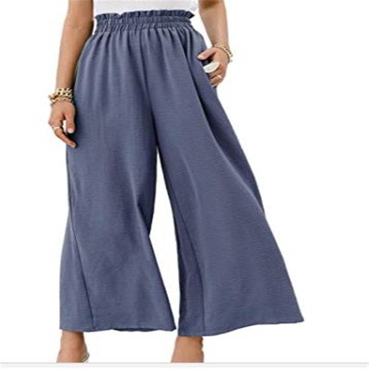 Spring And Autumn Wide Leg Pants Cotton Loose Slim Fit