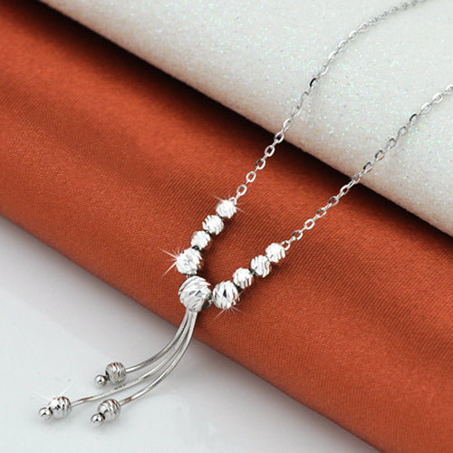 Three Color Silver Necklace Women''s