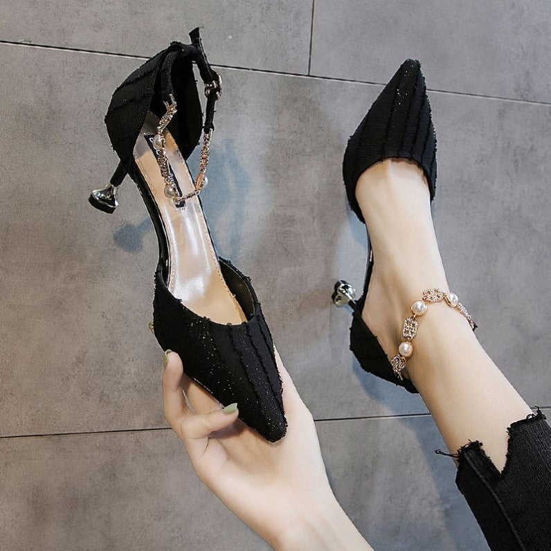 Female Buckle New Girl Fashion Pointed High Heels
