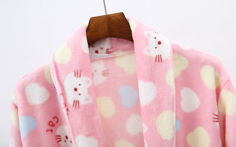 Parent-child Nightgown Thickened Flannel Sleep