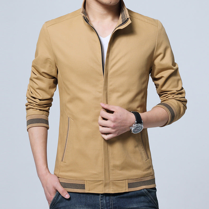 6XL code in spring and autumn, men's jacket, middle-aged Liling business jacket thin coat color