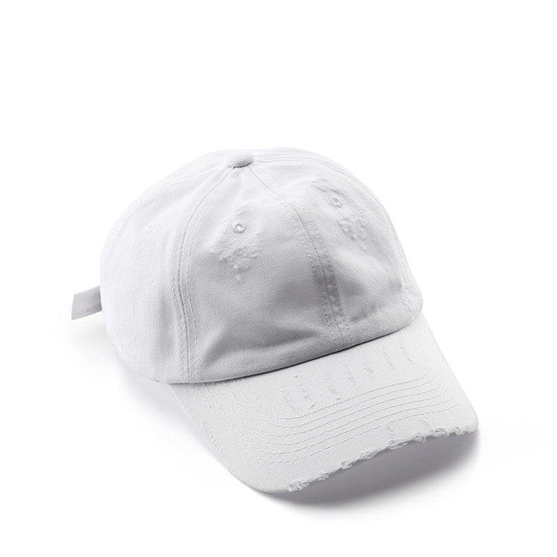Women's Solid Color Personality Hole Baseball Cap