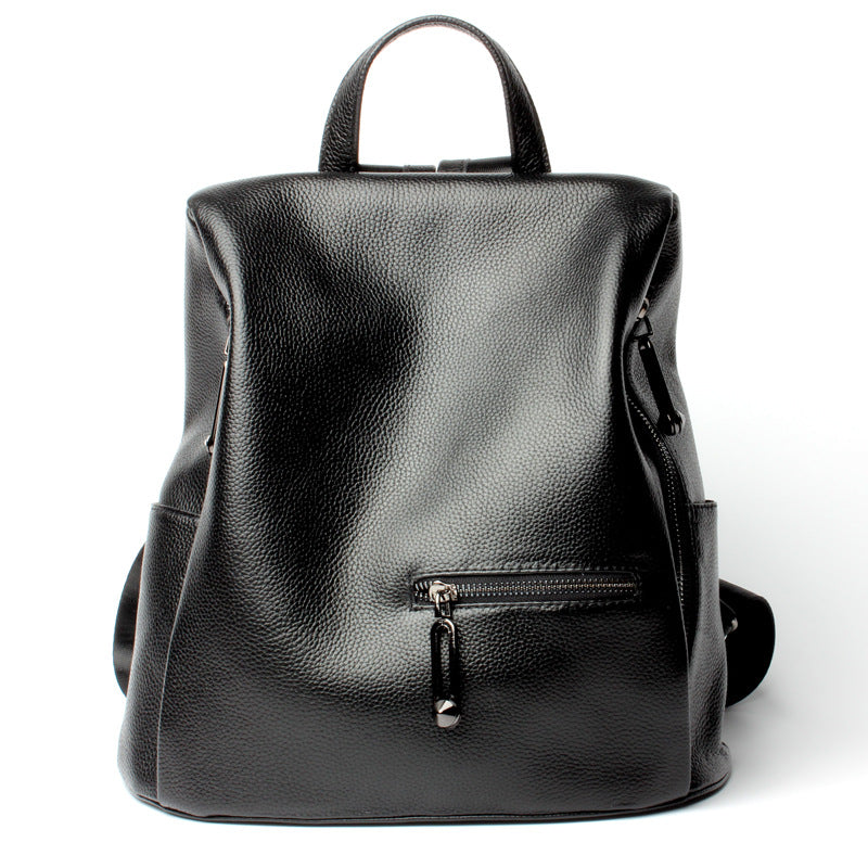 High Quality Black Leather Shoulder Handbag