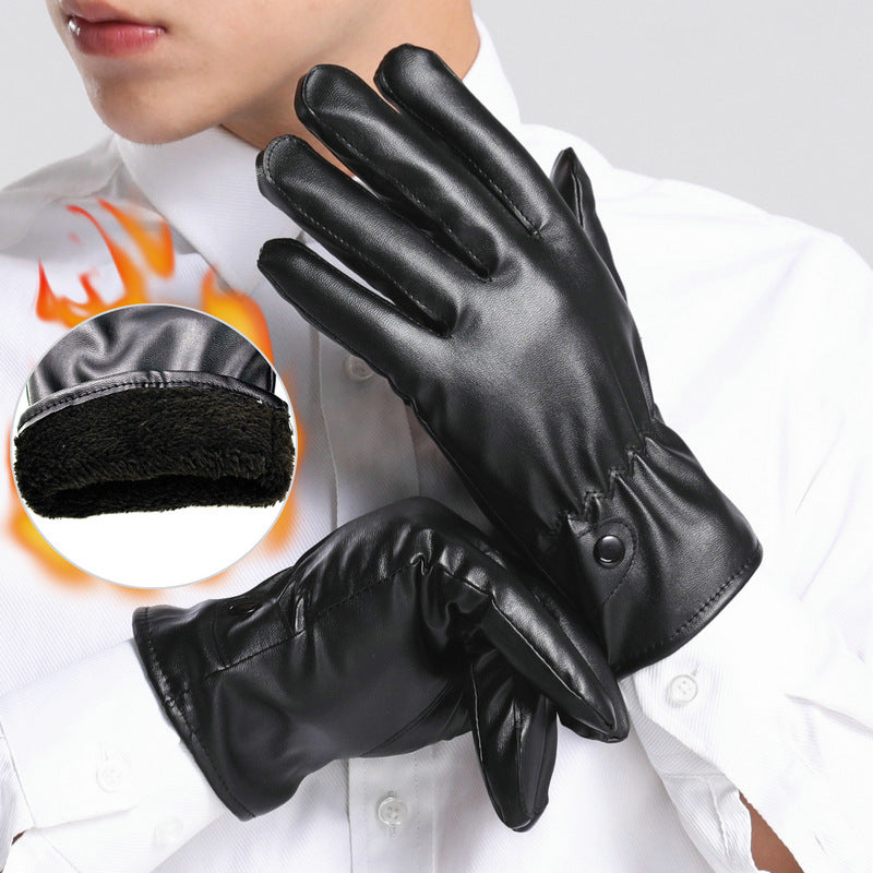 Touch screen leather gloves