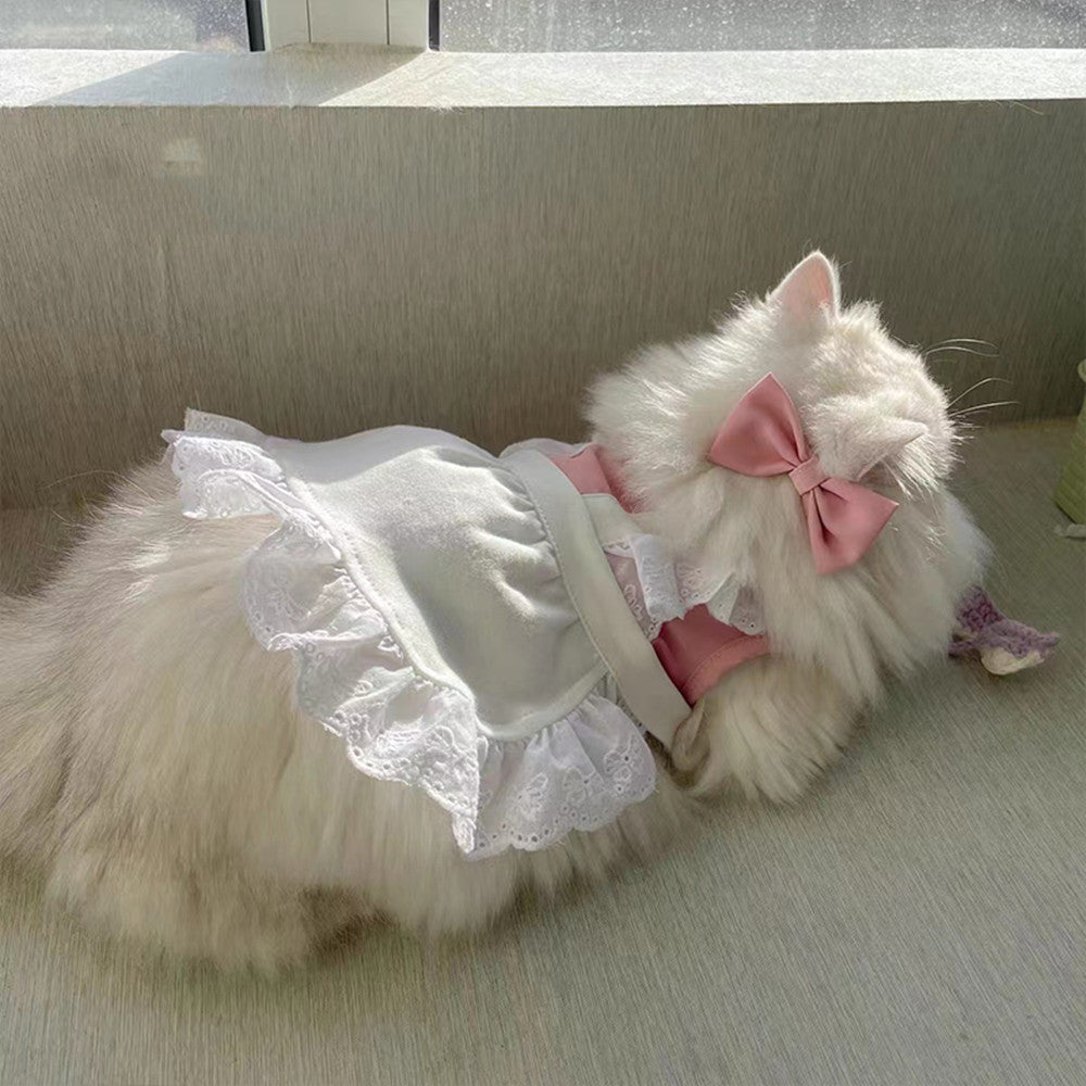 Maid Pet Lace Dress Dog Cat Small Dog Clothes