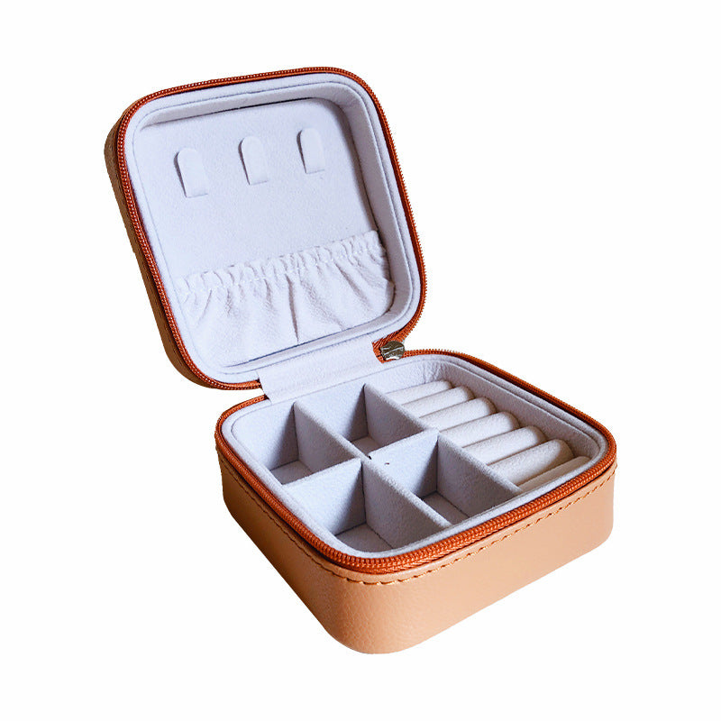 Single Layer Zipper Portable Jewelry Storage Jewelry Box