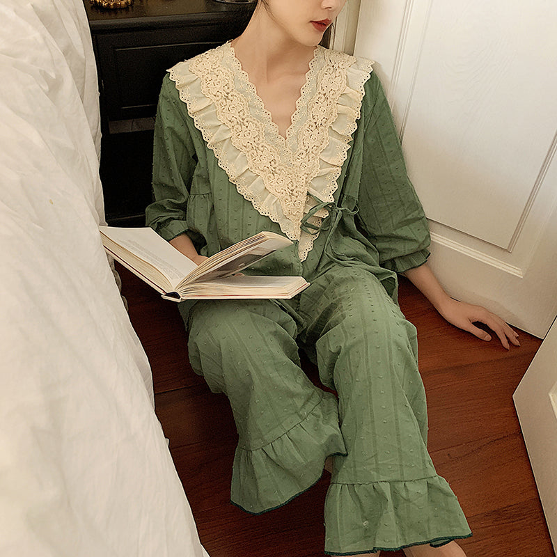 Two-piece Long-sleeved Suit Palace Pajamas