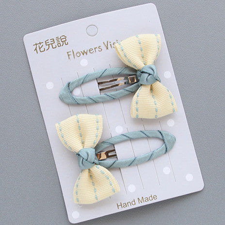 Children's Fabric Bow Hairpin Elastic Band