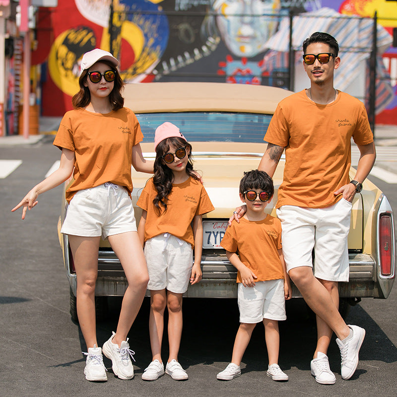 Parent-child Clothing Family Clothing Cotton Short-sleeved T-shirt Couple Suit