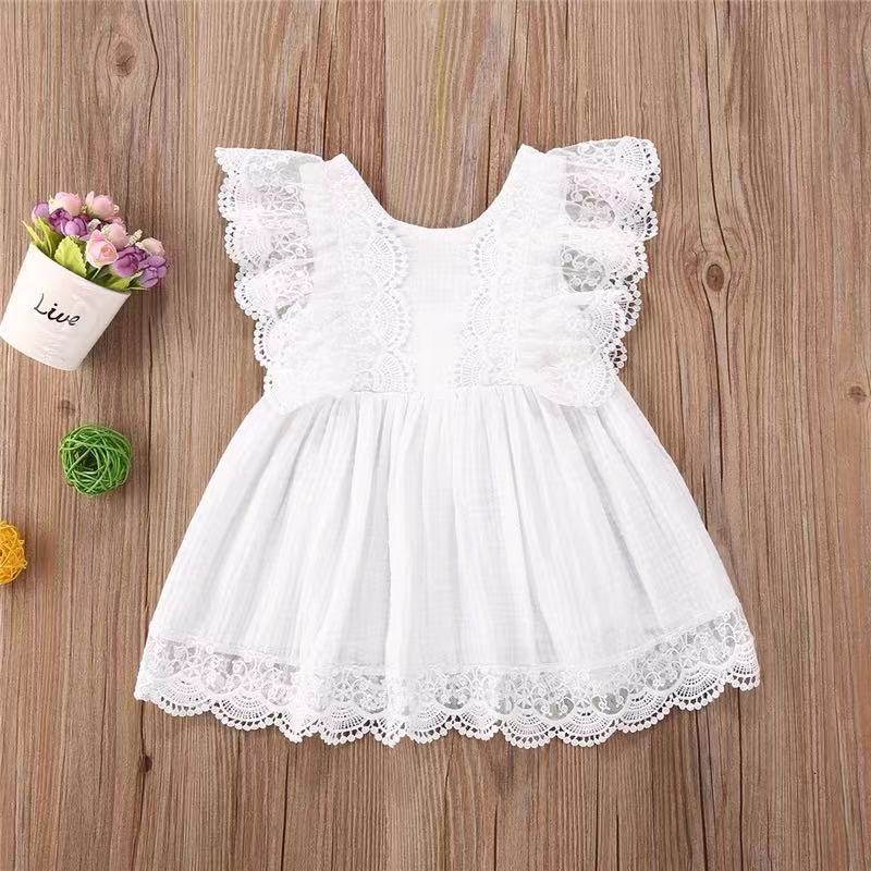 Lace White Mesh Childrens Dress