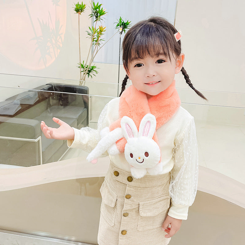 Warm Plush Children Cross Imitation Rabbit Scarf