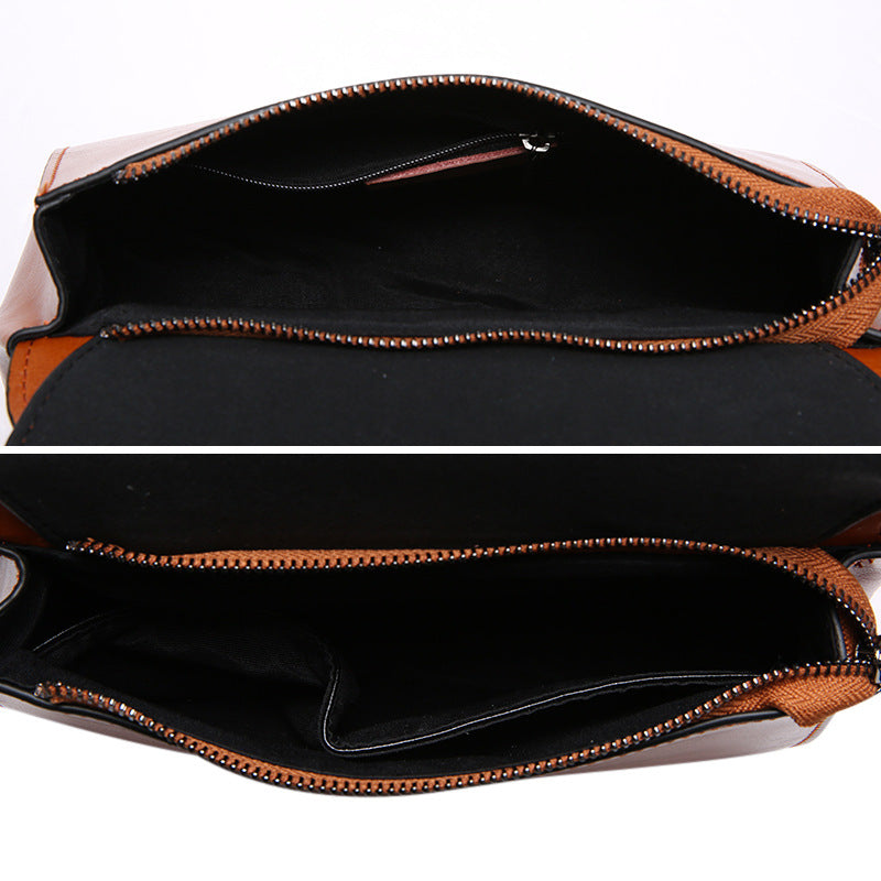 Guangzhou manufacturers new fashion leather handbag messenger bag all-match single shoulder bag leather bag handbag